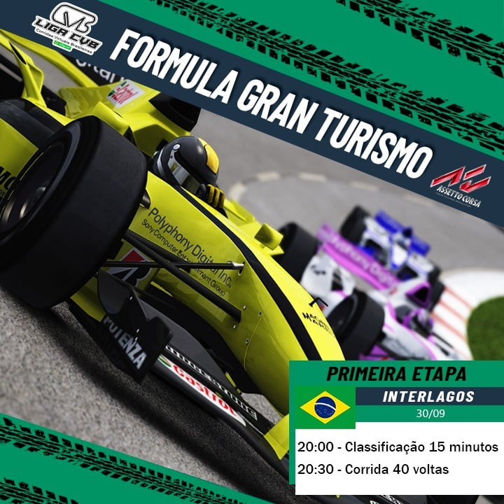 1ª Etapa - Formula Gran Turismo Championship - Campeonato Semanal Livre -  Assetto Corsa PC - Liga CVB